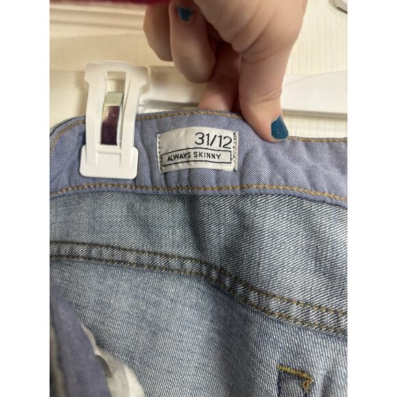 Gap Jeans Medium Wash Always Skinny Size 31/12 Light Distressing Stretch - Picture 4 of 6